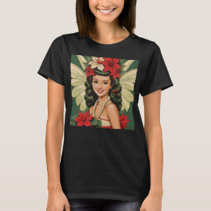 Retro 50s Tropische Kerstprinses T-shirt