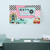 Retro 50s verjaardagsfeestbanner spandoek (Beurs)