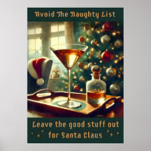 Retro 50s Vermijd De Stoute Lijst Kerst Martini