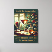 Retro 50's Vermijd de stoute lijst met kerstmartin Canvas Afdruk (Voorkant)