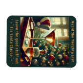 Retro 50's Vermijd de stoute lijst met kerstmartin Magneet (Horizontaal)