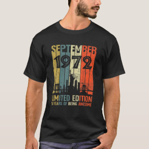 Retro 50th Birthday Gift 50 jaar oud september 197 T-shirt