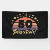 Retro 50th Birthday Humor Spandoek (Horizontaal)