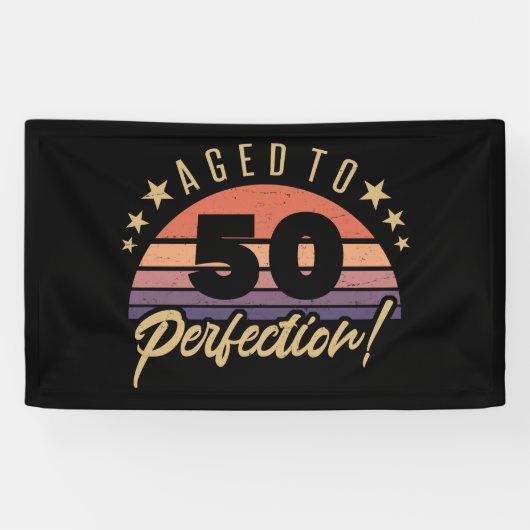 Retro 50th Birthday Humor Spandoek (Horizontaal)