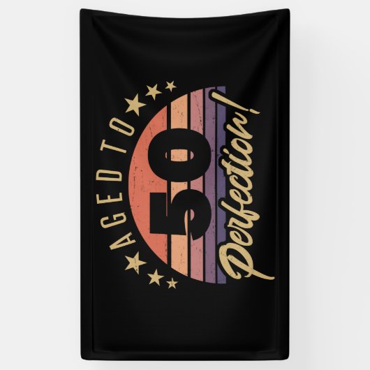 Retro 50th Birthday Humor Spandoek (Verticaal)