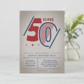 Retro 50th Birthday Kaart (Staand voorkant)