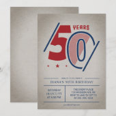 Retro 50th Birthday Kaart (Voorkant / Achterkant)