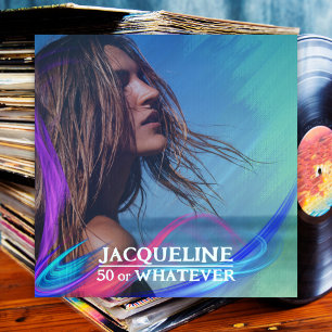 Retro 50th Verjaardag Kleurrijke 90s Muziek Album  Kaart