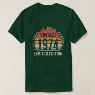Retro 52 Jaar 1974 Limited Edition 52ste Verjaarda T-shirt