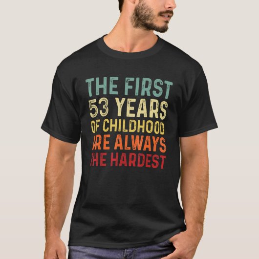 Retro 53 jaar oude Mannen Vrouwen Gezegde 53e verj T-shirt (Voorkant)