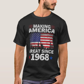 Retro 54e verjaardag VS vlag Amerika groot maakt T-shirt