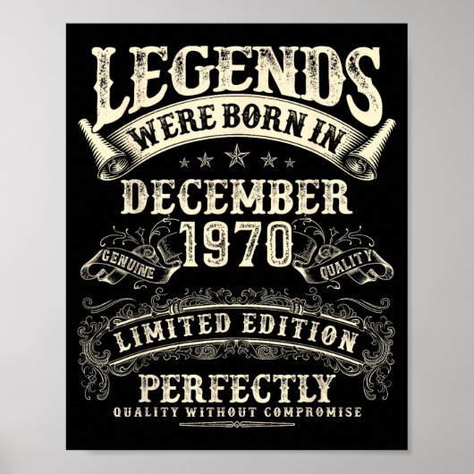 Retro 55e verjaardag voor mannen 55 jaar oud decem poster (Voorkant)