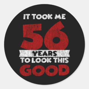 Retro 56 Jaar Oud Grappig 56e Verjaardagscadeau Ronde Sticker