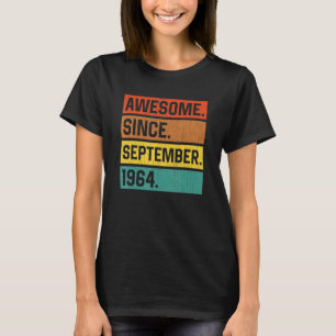 Retro 58 jaar oud 58 dagen Geweldige sinds septemb T-shirt