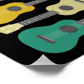 Retro  5 Ukulele Player Hawaiian Musicus Poster (Hoek)
