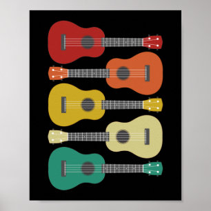 Retro  5 Ukulele Player Hawaiian Musicus Poster