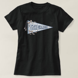 Retro 5e klas school wimpel Coquette strik T-shirt