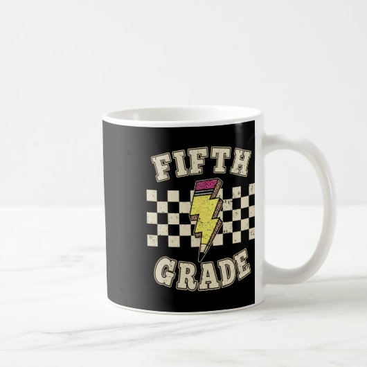 Retro 5e leraar vijfde klas bliksemflits Teach Koffiemok (Rechts)