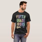 Retro 5th GRADE ROCKS Teacher Rockstar Squad Fifth T-shirt (Voorkant volledig)