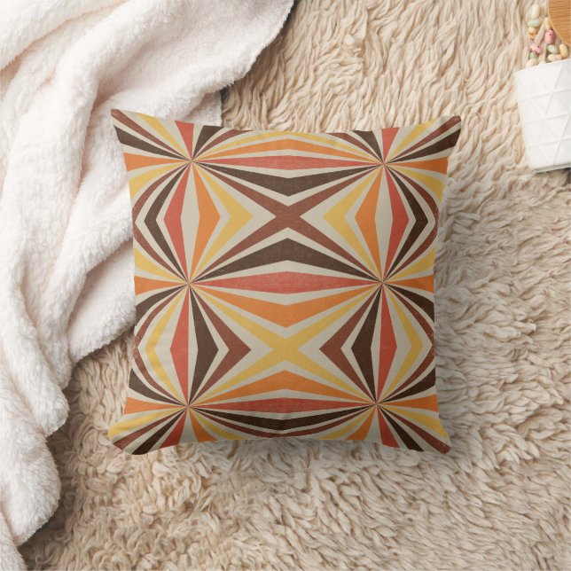 Retro 60 70s Sunburst Geometric Pattern Home Decor Kussen (Deken)