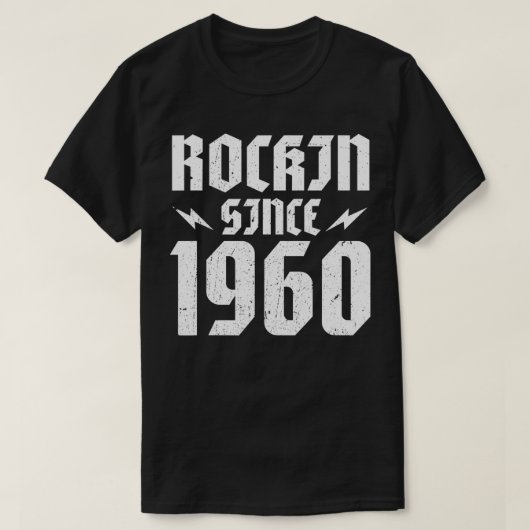Retro 60 jaar Rockin' sinds 1960 T-shirt (Design voorkant)