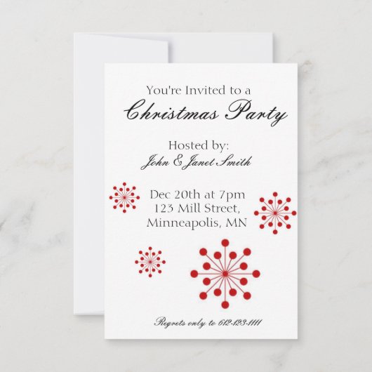 Retro 60 kerst uitnodiging. kaart (Achterkant)