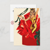 Retro 60 kerst uitnodiging. kaart (Voorkant / Achterkant)