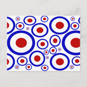 Retro 60 mod doelcirkels briefkaart