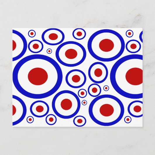 Retro 60 mod doelcirkels briefkaart (Voorkant)