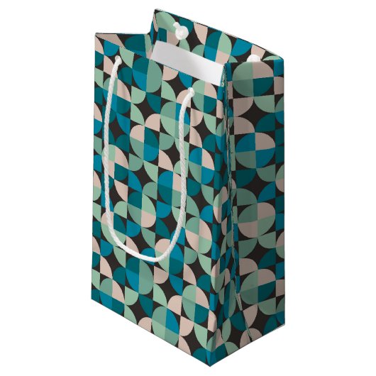 Retro 60-patroon klein cadeauzakje (Voorkant Gekanteld)