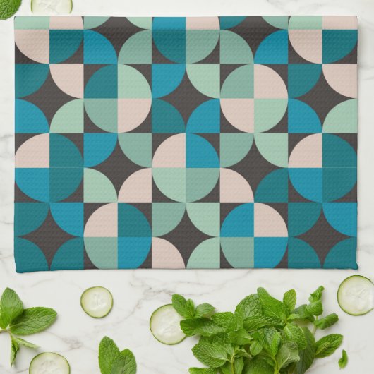Retro  60-patroon theedoek (Gevouwen)