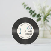 Retro 60e verjaardag Foto Faux Vinyl Record Muziek Kaart (Staand voorkant)