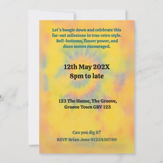 Retro 60e verjaardag Geboren in de jaren '60 Groov Kaart (Achterkant)