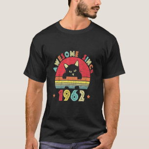 Retro 60e verjaardag Geweldig sinds 1962 Retro kat T-shirt