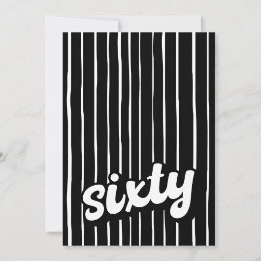 Retro 60e verjaardag uitnodiging | zestigste verja (Achterkant)