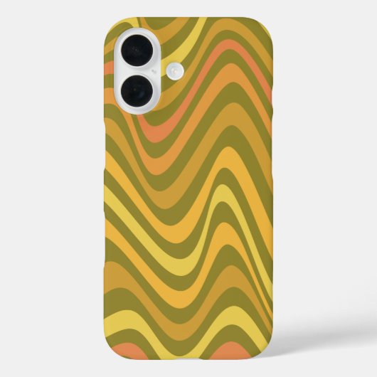 Retro 60s 70s Abstracte Lines Pattern Green Yellow Case-Mate iPhone Case (Achterkant)