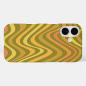 Retro 60s 70s Abstracte Lines Pattern Green Yellow Case-Mate iPhone Case (Achterkant (horizontaal))
