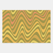 Retro 60s 70s Abstracte Lines Pattern Green Yellow Inpakpapier Vel (Voorkant 2)