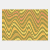 Retro 60s 70s Abstracte Lines Pattern Green Yellow Inpakpapier Vel (Voorkant)
