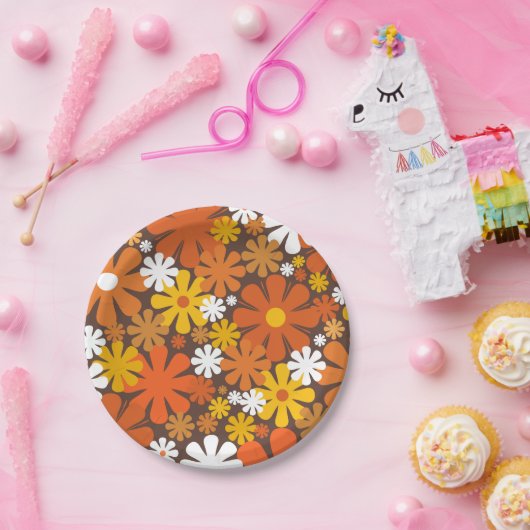 Retro 60s 70s Aesthetisch Bord flessenpapier (Feest)