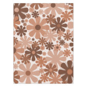 Retro 60s 70s Aesthetisch Floral Pattern in Brown Tafelkleed (Voorkant)