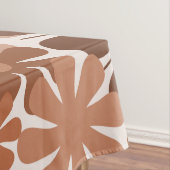 Retro 60s 70s Aesthetisch Floral Pattern in Brown Tafelkleed (Voorbeeld)