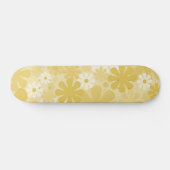Retro 60s 70s Aesthetisch Floral Pattern in Mustar Persoonlijk Skateboard (Horizontaal)