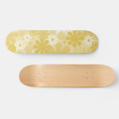 Retro 60s 70s Aesthetisch Floral Pattern in Mustar Persoonlijk Skateboard (Horizontaal)