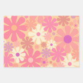 Retro 60s 70s Aesthetisch Floral Pattern Inpakpapier Vel (Voorkant 3)