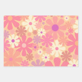 Retro 60s 70s Aesthetisch Floral Pattern Inpakpapier Vel (Voorkant 2)