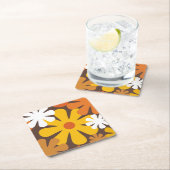 Retro 60s 70s Aesthetisch Floral Pattern Kartonnen Onderzetters (Insitu)