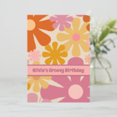 Retro 60s 70s Aesthetisch Floral Pattern personali Kaart (Staand voorkant)