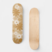 Retro 60s 70s Aesthetisch Floral Pattern Persoonlijk Skateboard (Voorkant)