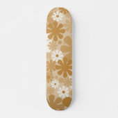 Retro 60s 70s Aesthetisch Floral Pattern Persoonlijk Skateboard (Voorkant)